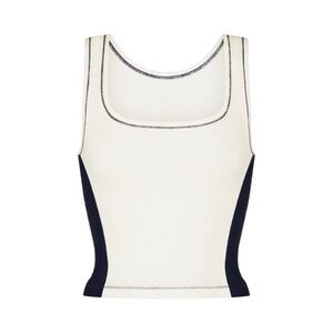 SKIMS cotton ribbed tank, white and navy
